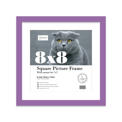 8X8" Purple Picture Frame8X8" Square Frame With 7X7" Mount For 8X8"/7X7" Pictures Moderrn Style Thin Edge1 Pack from B&Q
