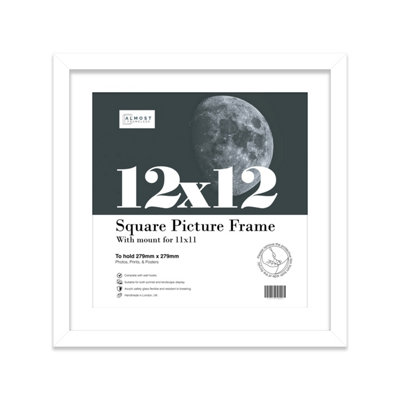 12X12" White Picture Frame12X12" Square Frame With 11X11" Mount For 12X12"/11X11" Pictures Moderrn Style Thin Edge1 Pack from B&Q