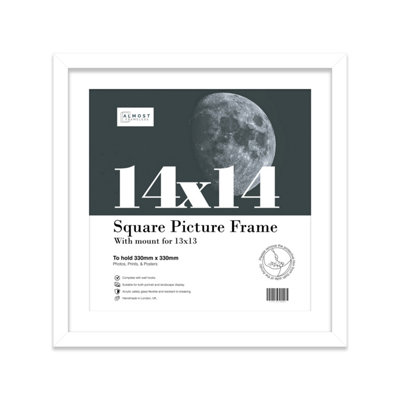 14X14" White Picture Frame14X14" Square Frame With 13X13" Mount For 14X14"/13X13" Pictures Moderrn Style Thin Edge1 Pack from B&Q