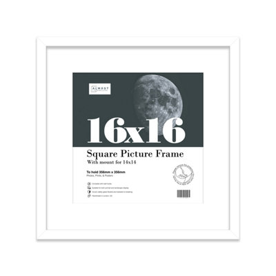16X16" White Picture Frame16X16" Square Frame With 14X14" Mount For 16X16"/14X14" Pictures Classic Style Room Decor1 Pack from B&Q