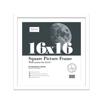 16X16" White Picture Frame16X16" Square Frame With 15X15" Mount For 16X16"/15X15" Pictures Art Deco Style Gallery Wall1 Pack from B&Q