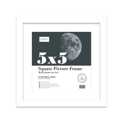5X5" White Picture Frame5X5" Square Frame With 4X4" Mount For 5X5"/4X4" Pictures Moderrn Style Thin Edge1 Pack from B&Q