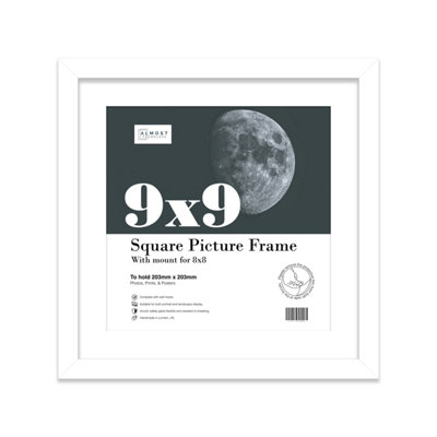 9X9" White Picture Frame9X9" Square Frame With 8X8" Mount For 9X9"/8X8" Pictures Moderrn Style Thin Edge1 Pack from B&Q