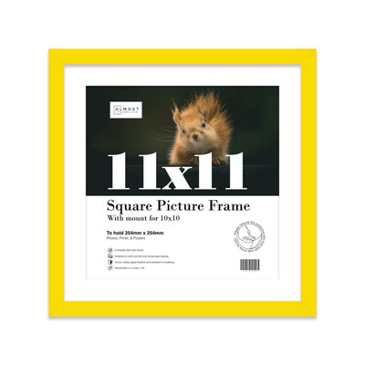 11X11" Yellow Picture Frame11X11" Square Frame With 10X10" Mount For 11X11"/10X10" Pictures Classic Style Room Decor1 Pack from B&Q