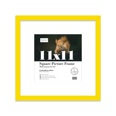 11X11" Yellow Picture Frame11X11" Square Frame With 9X9" Mount For 11X11"/9X9" Pictures Luxurious Style Thin Edge1 Pack from B&Q