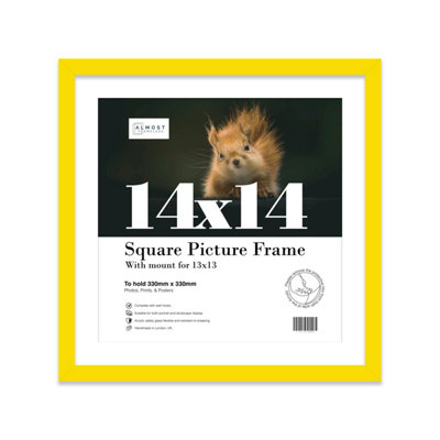 14X14" Yellow Picture Frame14X14" Square Frame With 13X13" Mount For 14X14"/13X13" Pictures Moderrn Style Thin Edge1 Pack from B&Q