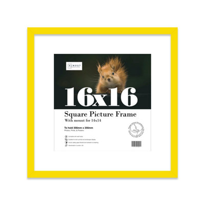 16X16" Yellow Picture Frame16X16" Square Frame With 14X14" Mount For 16X16"/14X14" Pictures Moderrn Style Thin Edge1 Pack from B&Q