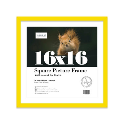 16X16" Yellow Picture Frame16X16" Square Frame With 15X15" Mount For 16X16"/15X15" Pictures Moderrn Style Thin Edge1 Pack from B&Q
