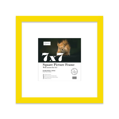 7X7" Yellow Picture Frame7X7" Square Frame With 5X5" Mount For 7X7"/5X5" Pictures Luxurious Style Wall Art1 Pack from B&Q