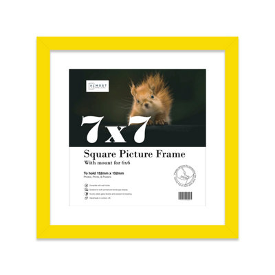 7X7" Yellow Picture Frame7X7" Square Frame With 6X6" Mount For 7X7"/6X6" Pictures Vintage Style Room Decor1 Pack from B&Q