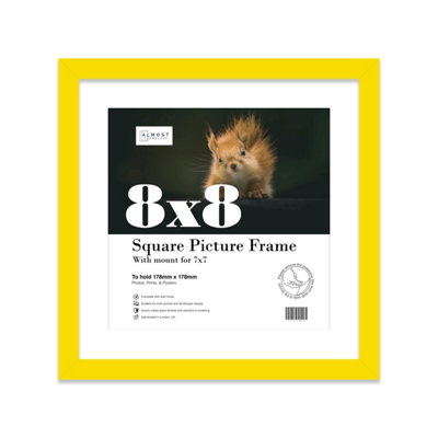 8X8" Yellow Picture Frame8X8" Square Frame With 7X7" Mount For 8X8"/7X7" Pictures Moderrn Style Thin Edge1 Pack from B&Q