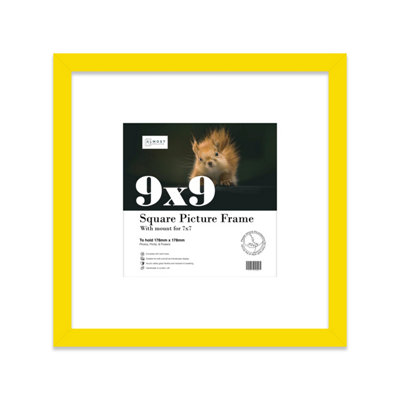 9X9" Yellow Picture Frame9X9" Square Frame With 7X7" Mount For 9X9"/7X7" Pictures Art Deco Style Thin Edge1 Pack from B&Q