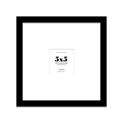 5X5" Black Picture Frame5X5" Square Frame With 2X2" Mount For 5X5"/2X2" Pictures Art Deco Style Room Decor1 Pack from B&Q
