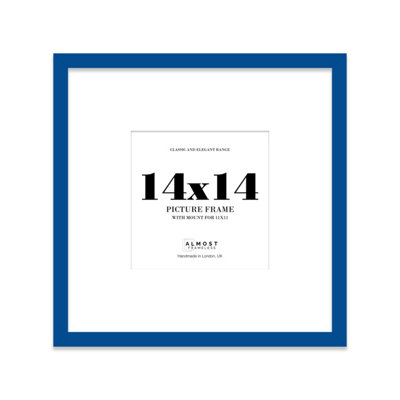 14X14" Blue Picture Frame14X14" Square Frame With 11X11" Mount For 14X14"/11X11" Pictures Art Deco Style Room Decor1 Pack from B&Q