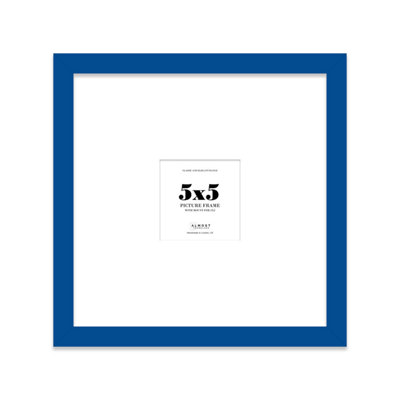 5X5" Blue Picture Frame5X5" Square Frame With 2X2" Mount For 5X5"/2X2" Pictures Art Deco Style Room Decor1 Pack from B&Q