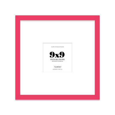 9X9" Bright Pink Picture Frame9X9" Square Frame With 6X6" Mount For 9X9"/6X6" Pictures Art Deco Style Room Decor1 Pack from B&Q