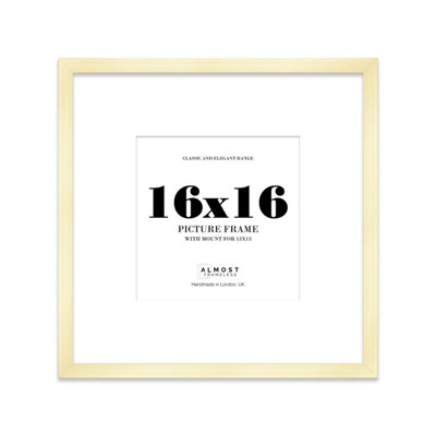16X16" Gold Picture Frame16X16" Square Frame With 13X13" Mount For 16X16"/13X13" Pictures Art Deco Style Room Decor1 Pack from B&Q