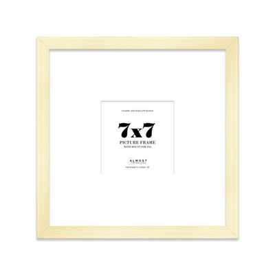 7X7" Gold Picture Frame7X7" Square Frame With 4X4" Mount For 7X7"/4X4" Pictures Art Deco Style Room Decor1 Pack from B&Q
