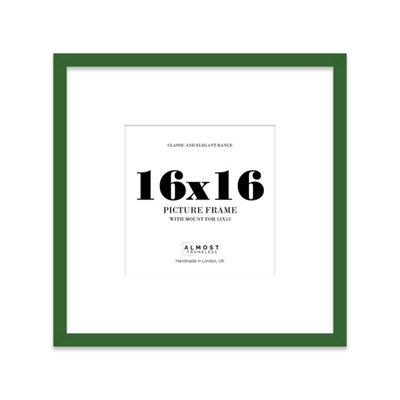 16X16" Green Picture Frame16X16" Square Frame With 13X13" Mount For 16X16"/13X13" Pictures Moderrn Style Thin Edge1 Pack from B&Q
