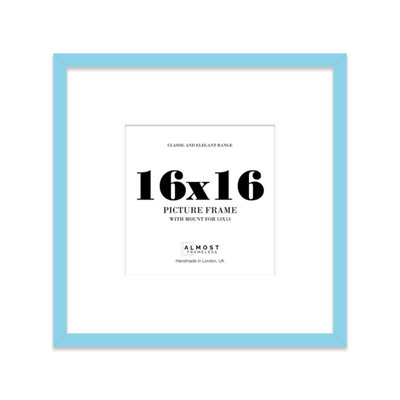 16X16" Light Blue Picture Frame16X16" Square Frame With 13X13" Mount For 16X16"/13X13" Pictures Moderrn Style Thin Edge1 Pack from B&Q