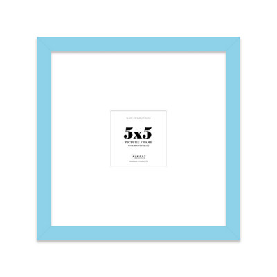 5X5" Light Blue Picture Frame5X5" Square Frame With 2X2" Mount For 5X5"/2X2" Pictures Luxurious Style Gallery Wall1 Pack from B&Q
