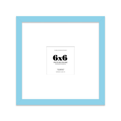 6X6" Light Blue Picture Frame6X6" Square Frame With 3X3" Mount For 6X6"/3X3" Pictures Moderrn Style Thin Edge1 Pack from B&Q