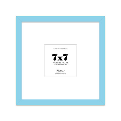 7X7" Light Blue Picture Frame7X7" Square Frame With 4X4" Mount For 7X7"/4X4" Pictures Art Deco Style Room Decor1 Pack from B&Q