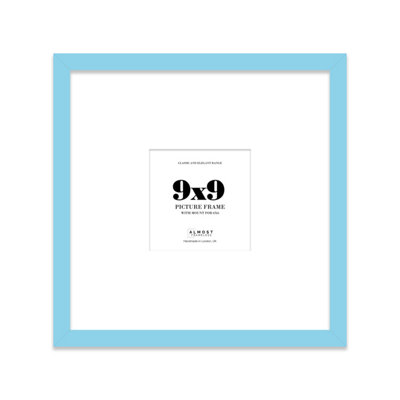 9X9" Light Blue Picture Frame9X9" Square Frame With 6X6" Mount For 9X9"/6X6" Pictures Vintage Style Wall Art1 Pack from B&Q