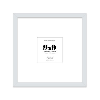 9X9" Light Grey Picture Frame9X9" Square Frame With 6X6" Mount For 9X9"/6X6" Pictures Art Deco Style Thin Edge1 Pack from B&Q