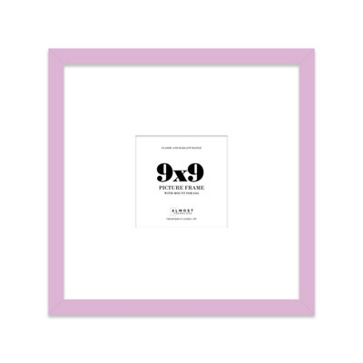 9X9" Lilac Picture Frame9X9" Square Frame With 6X6" Mount For 9X9"/6X6" Pictures Moderrn Style Thin Edge1 Pack from B&Q