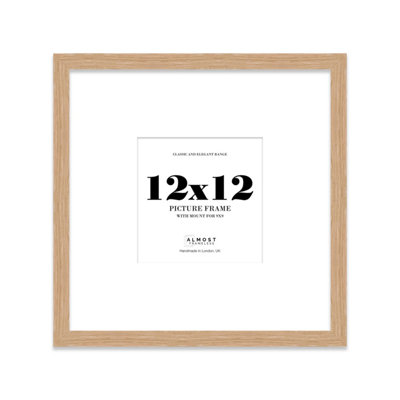12X12" Oak Picture Frame12X12" Square Frame With 9X9" Mount For 12X12"/9X9" Pictures Moderrn Style Thin Edge1 Pack from B&Q