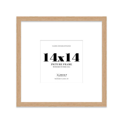 14X14" Oak Picture Frame14X14" Square Frame With 11X11" Mount For 14X14"/11X11" Pictures Moderrn Style Thin Edge1 Pack from B&Q