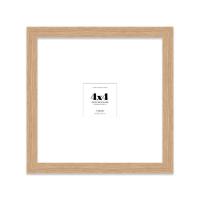 4X4" Oak Picture Frame4X4" Square Frame With 1X1" Mount For 4X4"/1X1" Pictures Moderrn Style Thin Edge1 Pack from B&Q