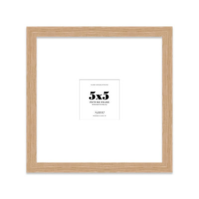 5X5" Oak Picture Frame5X5" Square Frame With 2X2" Mount For 5X5"/2X2" Pictures Art Deco Style Wall Art1 Pack from B&Q