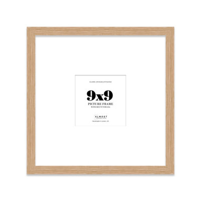 9X9" Oak Picture Frame9X9" Square Frame With 6X6" Mount For 9X9"/6X6" Pictures Moderrn Style Thin Edge1 Pack from B&Q