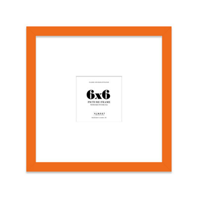 6X6" Orange Picture Frame6X6" Square Frame With 3X3" Mount For 6X6"/3X3" Pictures Moderrn Style Thin Edge1 Pack from B&Q