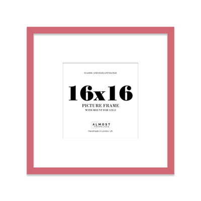 16X16" Pink Picture Frame16X16" Square Frame With 13X13" Mount For 16X16"/13X13" Pictures Vintage Style Photo Display1 Pack from B&Q
