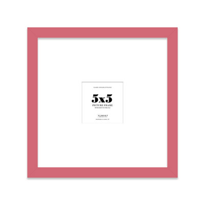 5X5" Pink Picture Frame5X5" Square Frame With 2X2" Mount For 5X5"/2X2" Pictures Moderrn Style Thin Edge1 Pack from B&Q