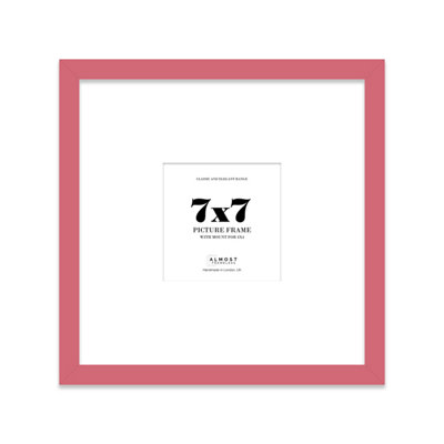7X7" Pink Picture Frame7X7" Square Frame With 4X4" Mount For 7X7"/4X4" Pictures Moderrn Style Thin Edge1 Pack from B&Q