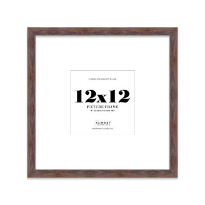 12X12" Walnut Picture Frame12X12" Square Frame With 9X9" Mount For 12X12"/9X9" Pictures Luxurious Style Wall Art1 Pack from B&Q