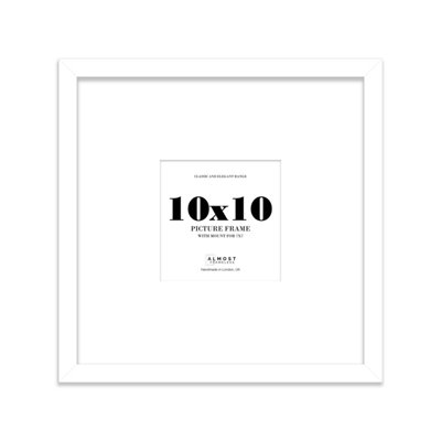 10X10" White Picture Frame10X10" Square Frame With 7X7" Mount For 10X10"/7X7" Pictures Classic Style Photo Display1 Pack from B&Q