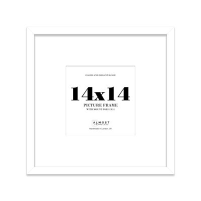 14X14" White Picture Frame14X14" Square Frame With 11X11" Mount For 14X14"/11X11" Pictures Art Deco Style Room Decor1 Pack from B&Q