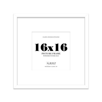 16X16" White Picture Frame16X16" Square Frame With 13X13" Mount For 16X16"/13X13" Pictures Vintage Style Wall Art1 Pack from B&Q