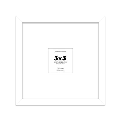 5X5" White Picture Frame5X5" Square Frame With 2X2" Mount For 5X5"/2X2" Pictures Moderrn Style Thin Edge1 Pack from B&Q