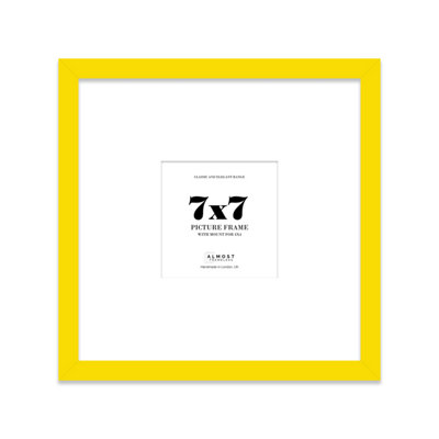 7X7" Yellow Picture Frame7X7" Square Frame With 4X4" Mount For 7X7"/4X4" Pictures Moderrn Style Thin Edge1 Pack from B&Q