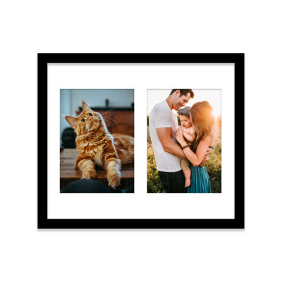  - 12X10 Inch 2 Opening Photo Collage FrameDisplay Two 7X5 Inch PhotosMulti Aperture Family Picture FrameBlack