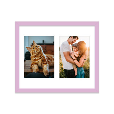  - 12X10 Inch 2 Opening Photo Collage FrameDisplay Two 7X5 Inch PhotosMulti Aperture Family Picture FrameLilac