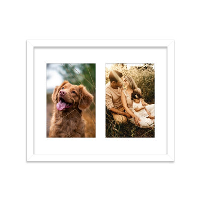  - 10X8 Inch 2 Opening Photo Collage FrameDisplay Two 6X4 Inch PhotosMulti Aperture Family Picture FrameWhite