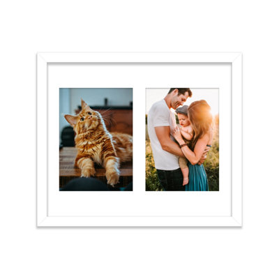  - 12X10 Inch 2 Opening Photo Collage FrameDisplay Two 7X5 Inch PhotosMulti Aperture Family Picture FrameWhite