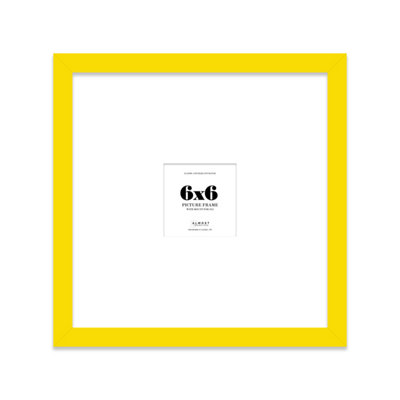 6X6" Yellow Picture Frame6X6" Square Frame With 2X2" Mount For 6X6"/2X2" Pictures Vintage Style Photo Display1 Pack from B&Q